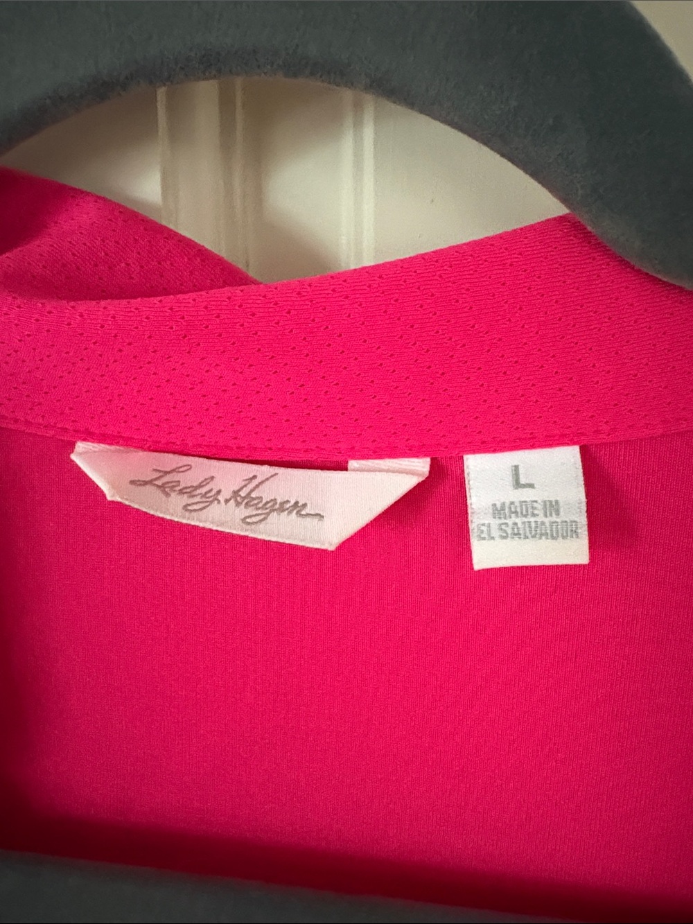 Lady Hagen Women's V-Neck Polo Tee in Hot Pink - Picture 3 of 8